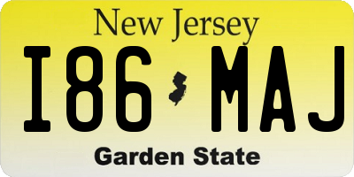 NJ license plate I86MAJ
