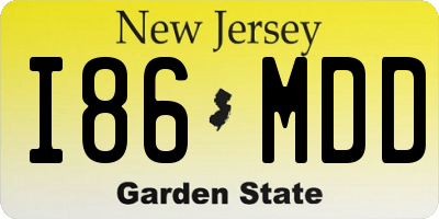NJ license plate I86MDD