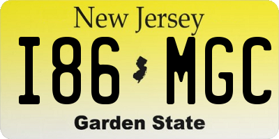 NJ license plate I86MGC
