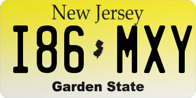 NJ license plate I86MXY