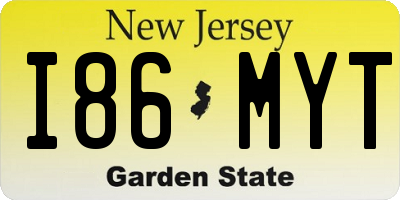 NJ license plate I86MYT
