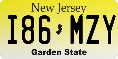 NJ license plate I86MZY