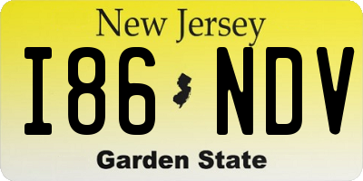 NJ license plate I86NDV