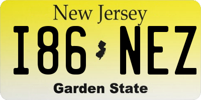 NJ license plate I86NEZ