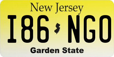 NJ license plate I86NGO