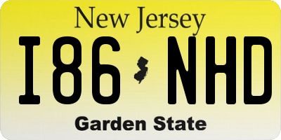 NJ license plate I86NHD