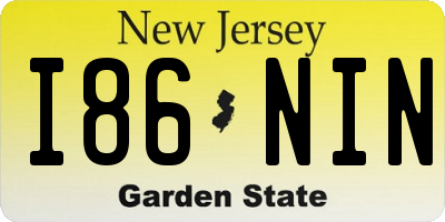 NJ license plate I86NIN