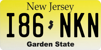 NJ license plate I86NKN