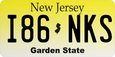 NJ license plate I86NKS
