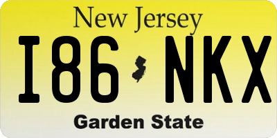 NJ license plate I86NKX