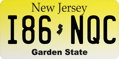 NJ license plate I86NQC