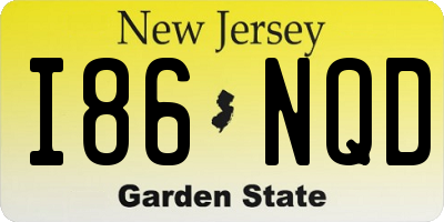 NJ license plate I86NQD