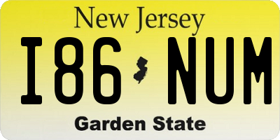 NJ license plate I86NUM