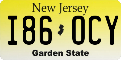 NJ license plate I86OCY