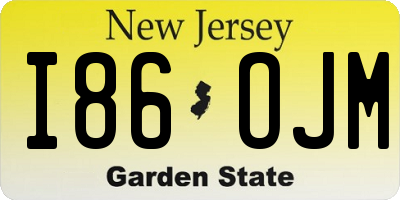 NJ license plate I86OJM