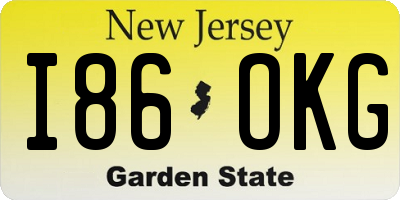 NJ license plate I86OKG