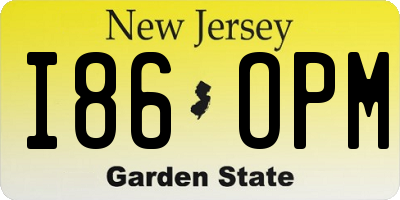 NJ license plate I86OPM