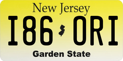 NJ license plate I86ORI
