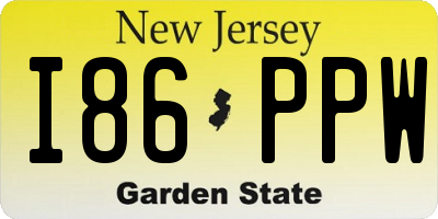 NJ license plate I86PPW