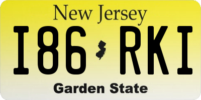 NJ license plate I86RKI