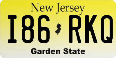 NJ license plate I86RKQ