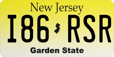 NJ license plate I86RSR