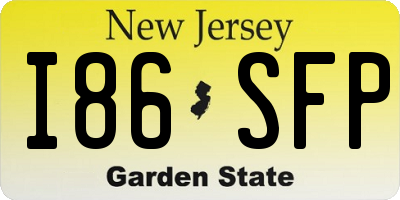 NJ license plate I86SFP
