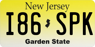 NJ license plate I86SPK