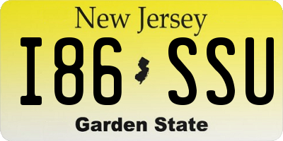 NJ license plate I86SSU