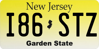 NJ license plate I86STZ