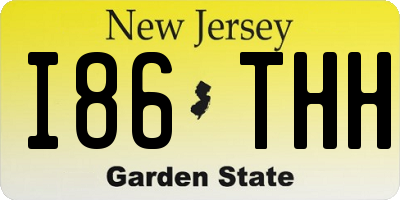NJ license plate I86THH