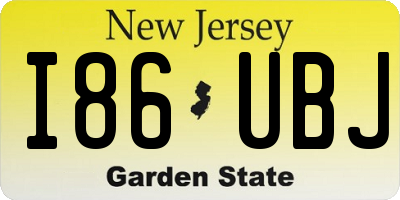 NJ license plate I86UBJ