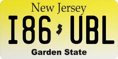 NJ license plate I86UBL