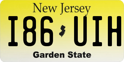 NJ license plate I86UIH