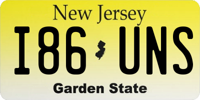 NJ license plate I86UNS