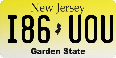 NJ license plate I86UOU