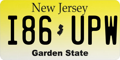 NJ license plate I86UPW