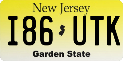 NJ license plate I86UTK