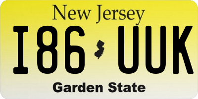 NJ license plate I86UUK