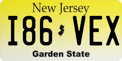 NJ license plate I86VEX