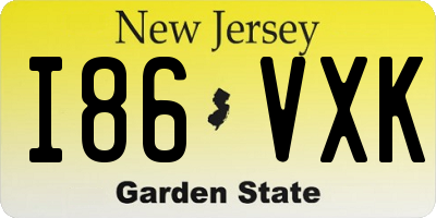 NJ license plate I86VXK