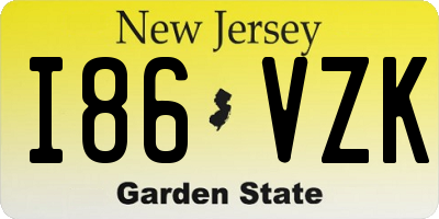 NJ license plate I86VZK