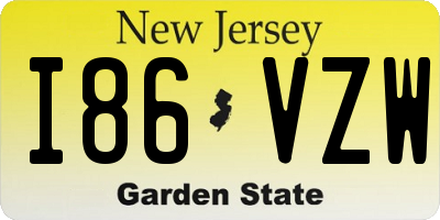 NJ license plate I86VZW