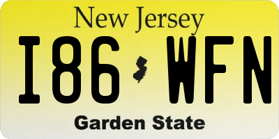 NJ license plate I86WFN