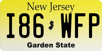NJ license plate I86WFP