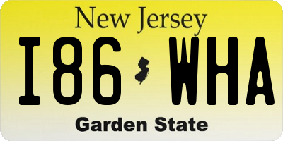 NJ license plate I86WHA