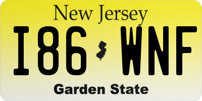 NJ license plate I86WNF