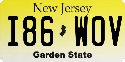 NJ license plate I86WOV