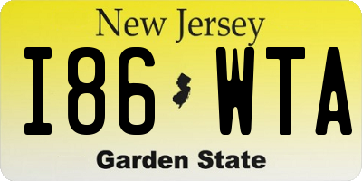 NJ license plate I86WTA