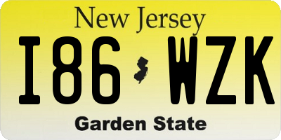 NJ license plate I86WZK